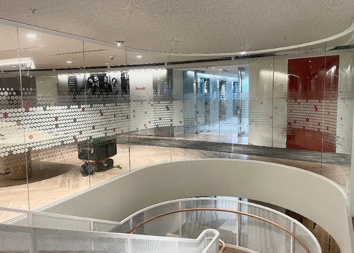 Curved Glass Partition for Stairwells by Bent & Curved Glass