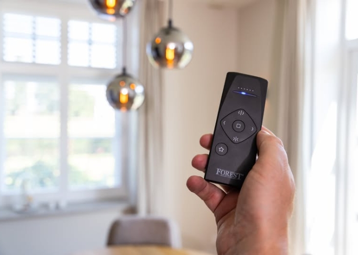 Remote Controlled Curtains by Forest Drapery