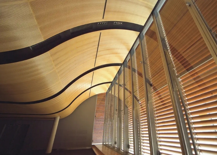 Curved Perforated Acoustic Ceiling Panels for Heritage Restoration by SUPAWOOD