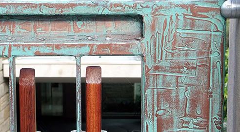 copper patina gate