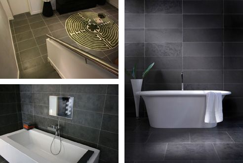 Basalt wall and floor tiles