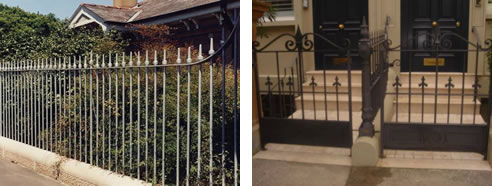 wrought iron palisade fence