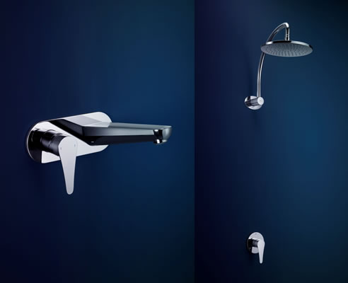wall bain mixer with outlet and arona showerhead
