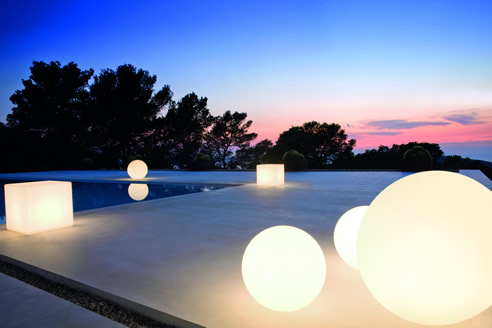 sculptural outdoor lighting