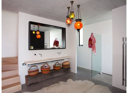polished concrete floor and ceiling