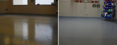 anti-slip coated hospital floor