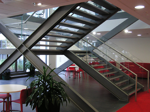 commercial dual stringer stair