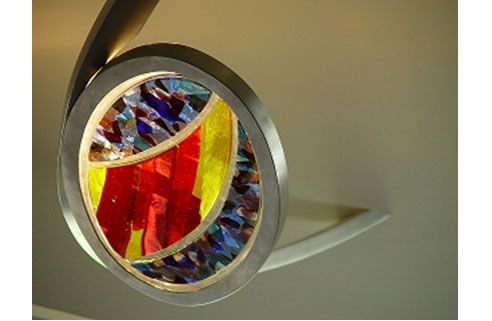 colour glass round panel