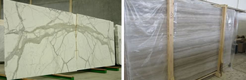 marble and travertine slabs