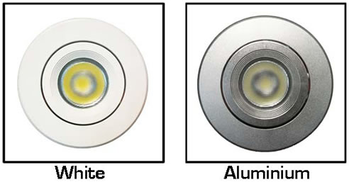 led downlight genesis 16 white and aluminium housing