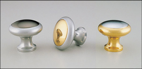 two tone solid brass knobs