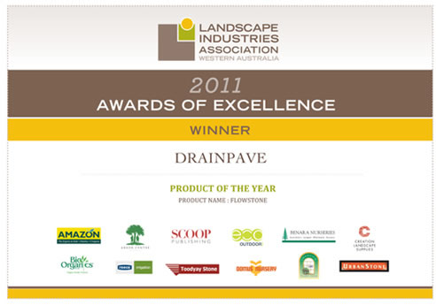 landscape industry award for flowstone permeable paving