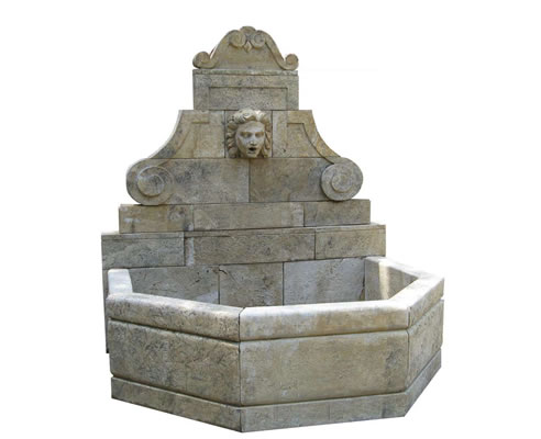 stone single mask fountain