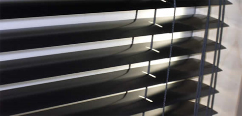 black aluminium venetian blind