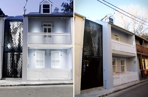 house with aluminium screen