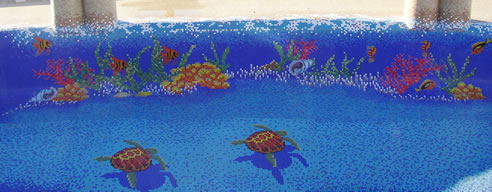 decorative mosaic tiled pool