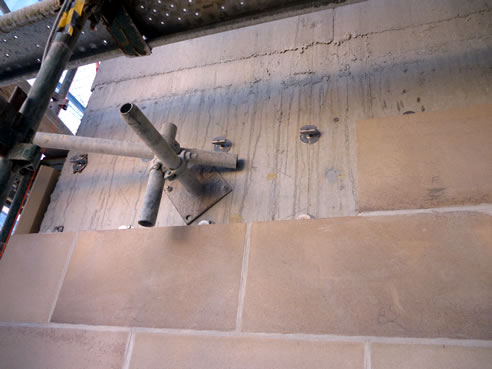 sandstone panels fixed with stoneclips