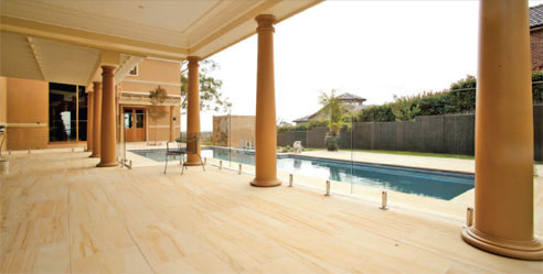 sandstone pool paving