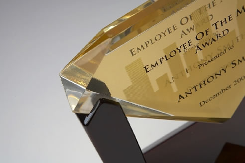 laser engraved glass award