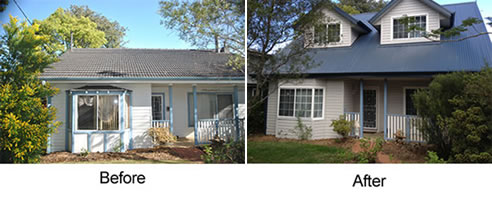 before and after exterior vinyl cladding