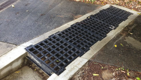 high water intake fluted grate