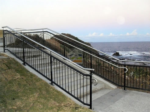 exterior stair steel balustrade