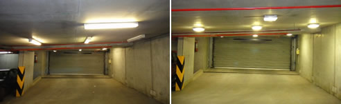 led lighting for car park before and after