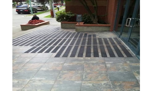 tiled entrance with safe grip strips