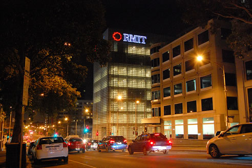 rmit building led signage