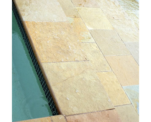 tuscan beige tumbled limestone pool coping