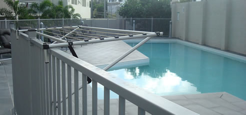 pool fence clothesline airer