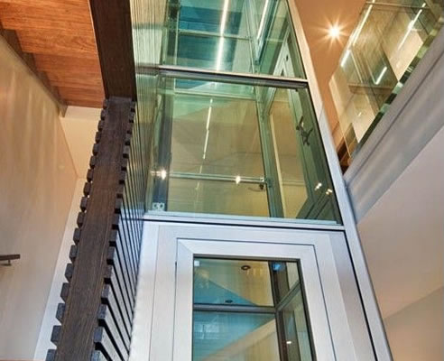 glass elevator shaft