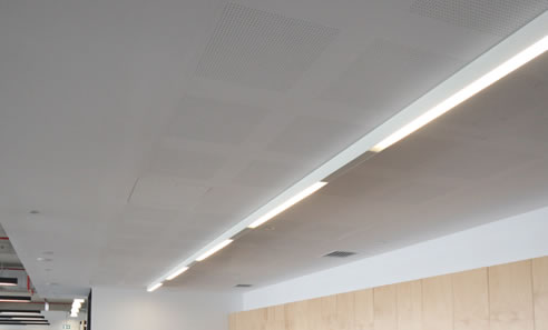 perfotrated plasterboard ceiling