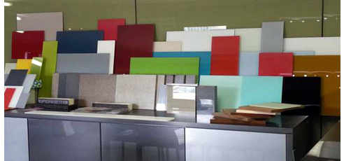 colourful splashback polymer systems