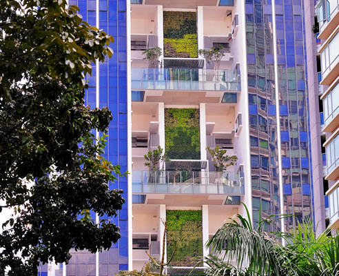 apartment facade green walls