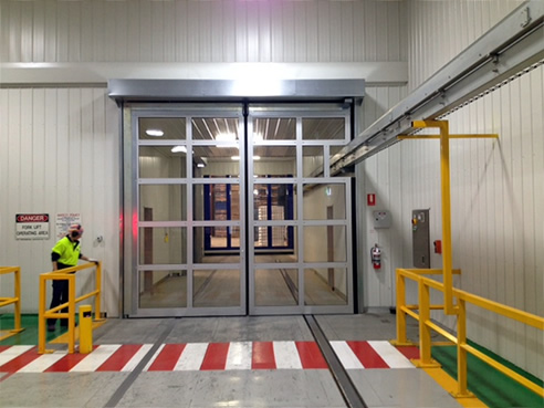 high speed folding door airlock