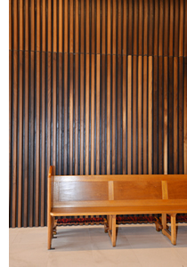 slatted timber interior wall