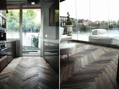 herringbone floor reclaimed timber