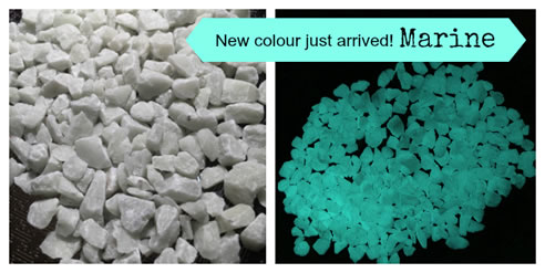 marine colour glow in the dark pebbles