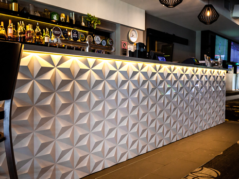 illuminated 3d wall panel bar