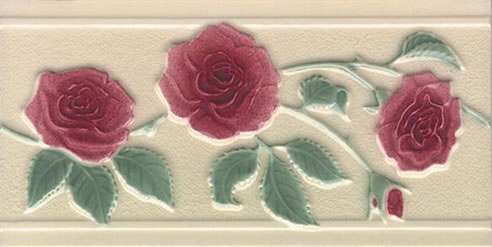 Rose Pattern Victorian Border Tile