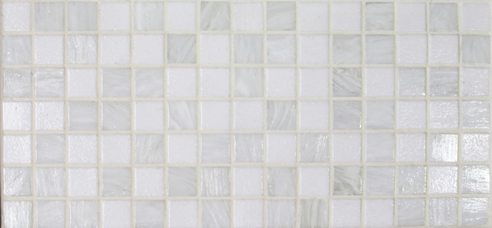 Ghiaccio Plus white mosaic pool tiles