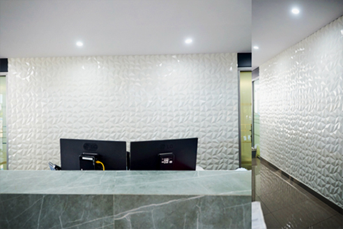 White wall panels from 3D Wall Panels