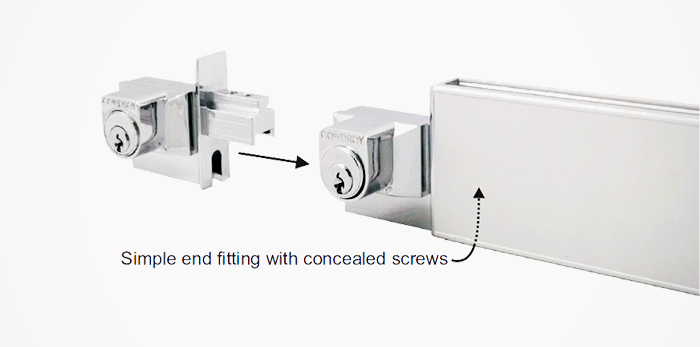 F614 10mm Glass Track Locks from Cowdroy