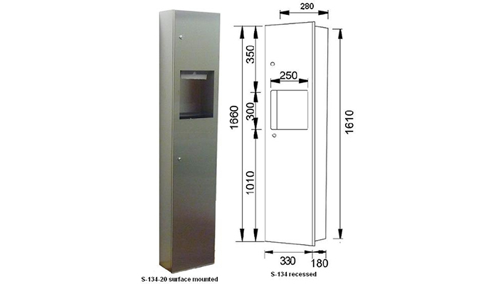 Large Towel Dispenser & Waste Receptacles from Star Washroom