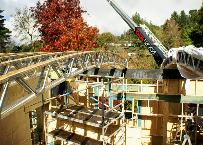 Trusses for Curved Timber Roof Prefabrication by MiTek