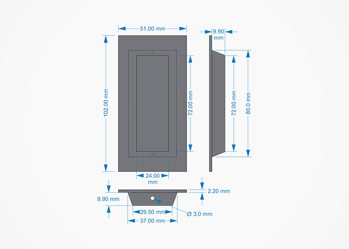 Matt Black Sliding Door Flush Pulls from Cowdroy