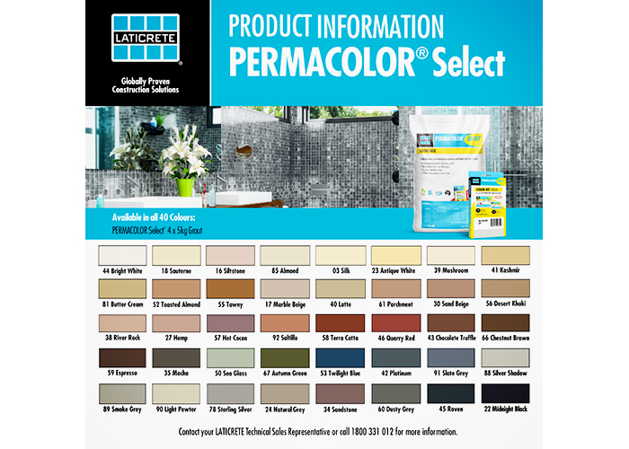 Designer Grout Colours - PERMACOLOR Select from LATICRETE