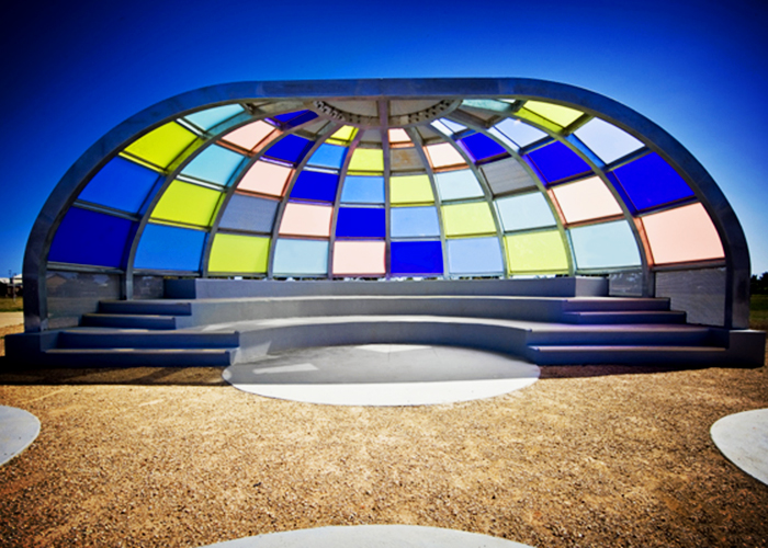 Coloured Acrylic Sheets for Amphitheatre by Mitchell Group