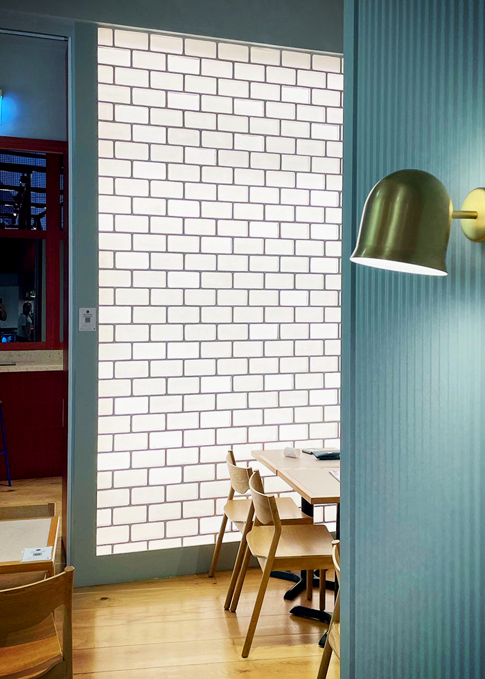 Solid Glass Brick Partition Walls by Obeco Glass Blocks